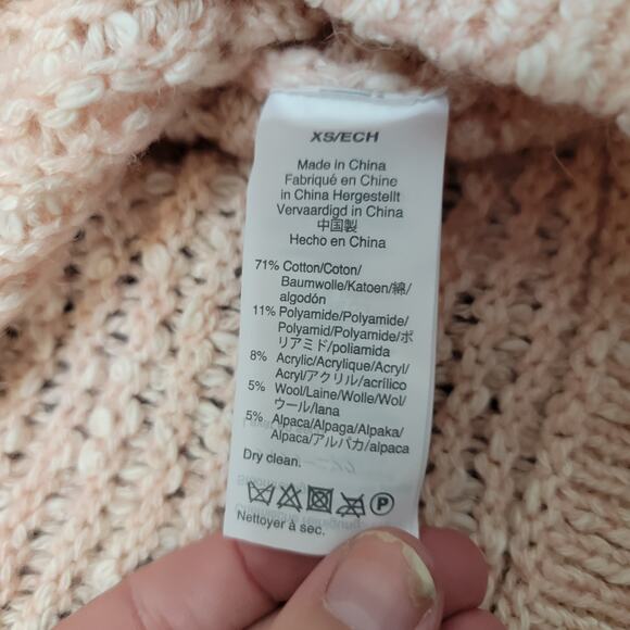 Madewell Sweater Women’s XS Blush Textured Knit Alpaca Wool Pullover Crew NWT - Picture 9 of 10